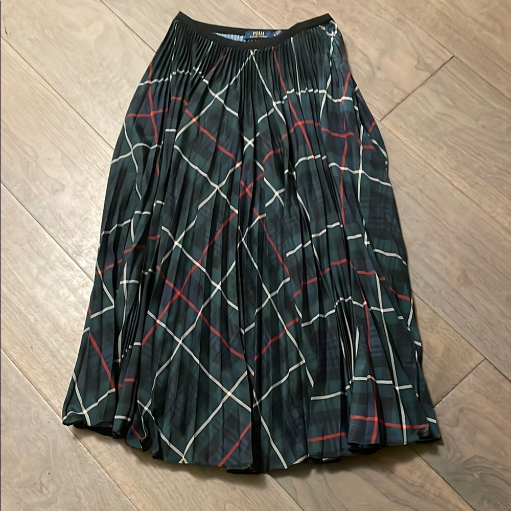 Polo by Ralph Lauren Plaid Maxi Skirt - Black, Red, White